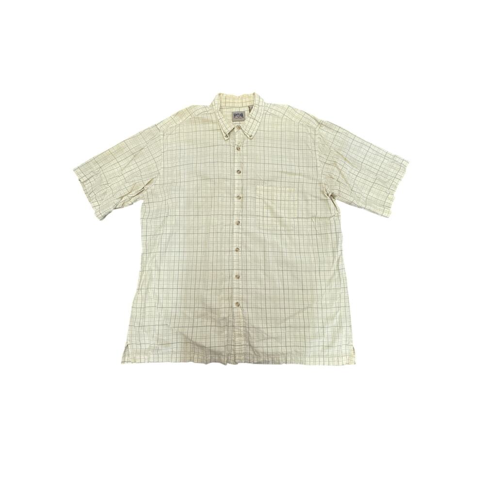 Himilaya Outfitters Mens Sz XLT/Tall 100% Cotton Short Sleeve Yellow Button Up
